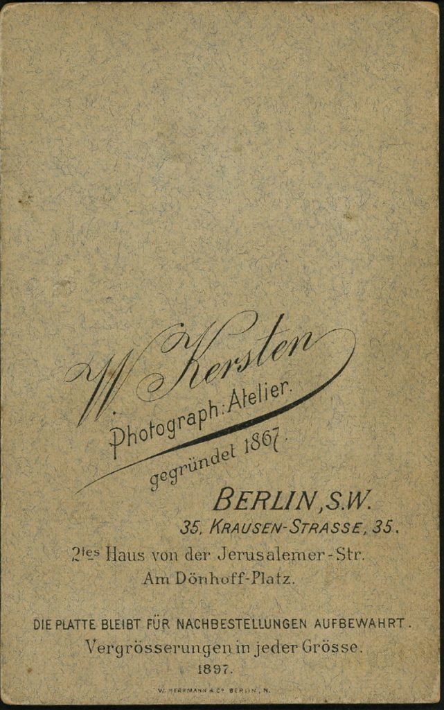 W. Kersten, Berlin, 1897