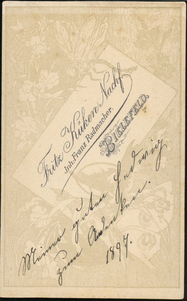 Fritz Küken nacf
Franz Radmacher
Bielefeld
1897