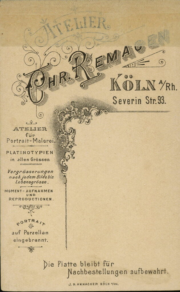Chr. Remagen
Severin Straße 93, Köln a. Rh