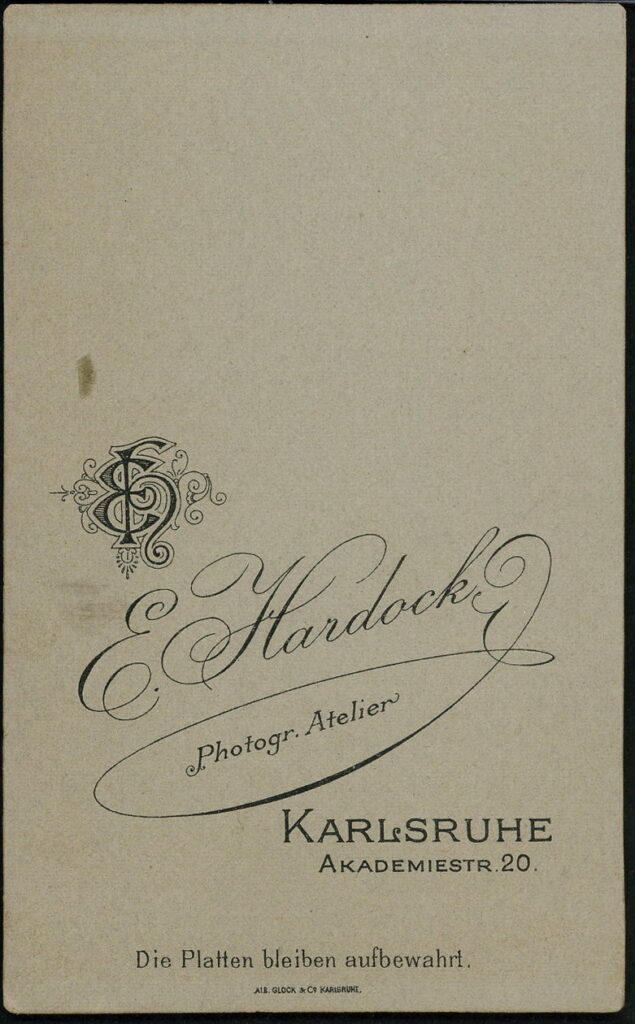 E. Hardock
Akadamiestraße 20, Karlsruhe