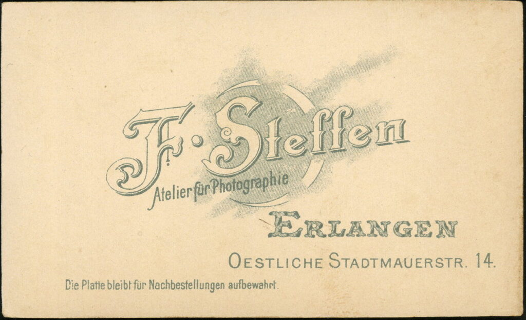 F. Steffen
Oestliche Stadtmauerstraße 14, Erlangen