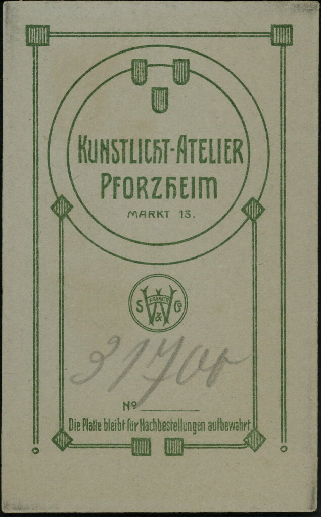 Kunstlicht-Atelier
S. Wronker
Markt 13, Pforzheim