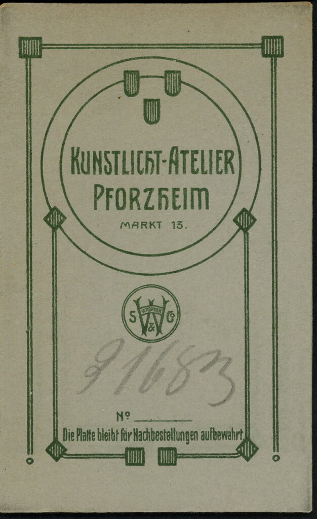 Kunstlicht-Atelier
S. Wronker
Markt 13, Pforzheim