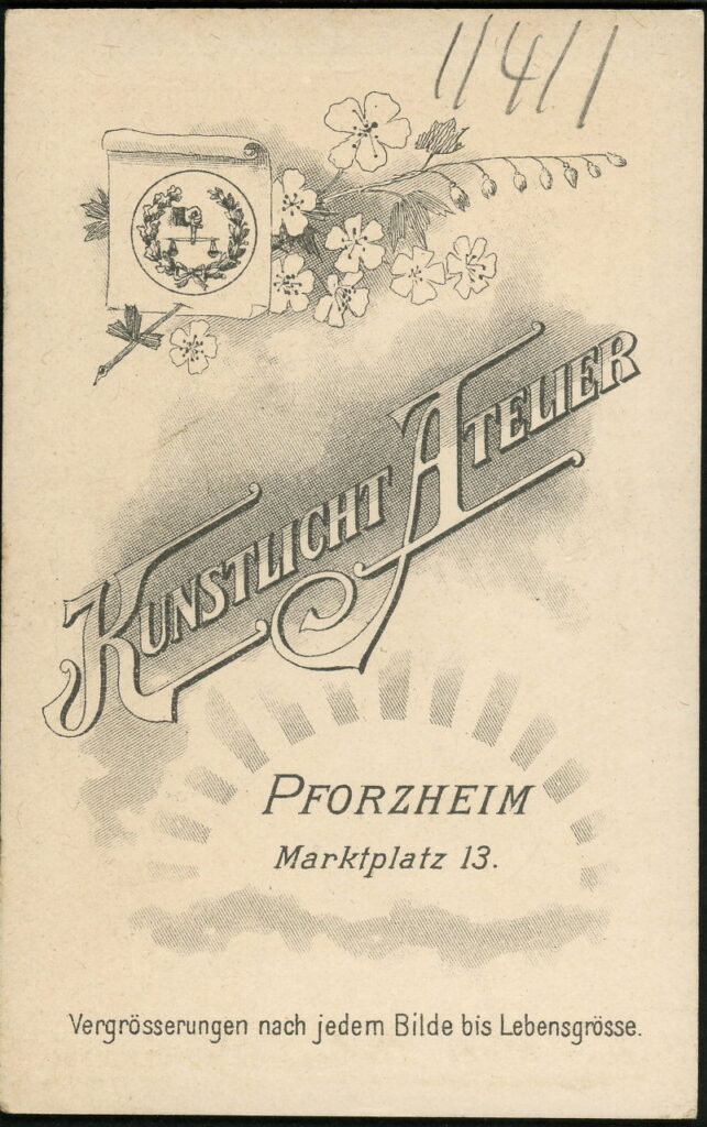 Kunstlicht-Atelier S. Wronker Markt 13, Pforzheim