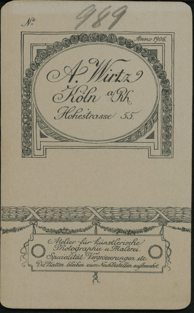 A. Wirtz
Hohestraße 55, Köln
