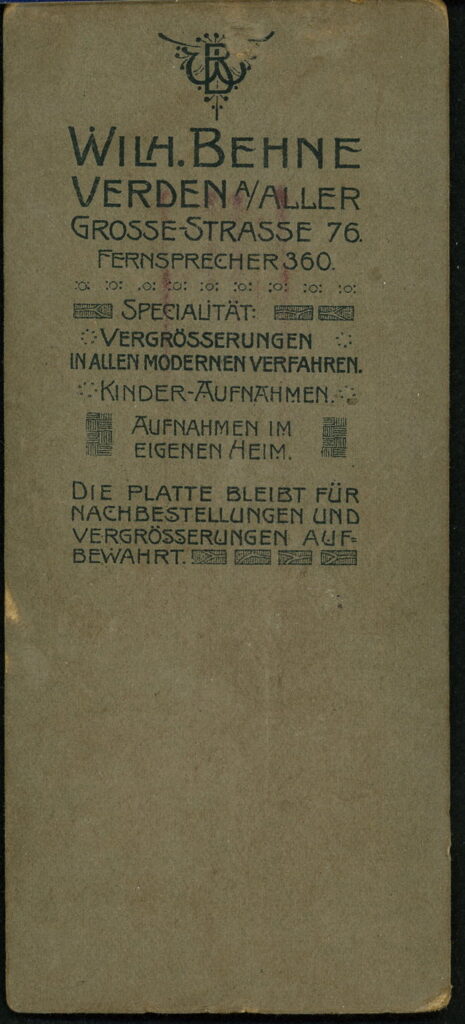 Wilh. Behne
Grosse-Straße 76, Verden