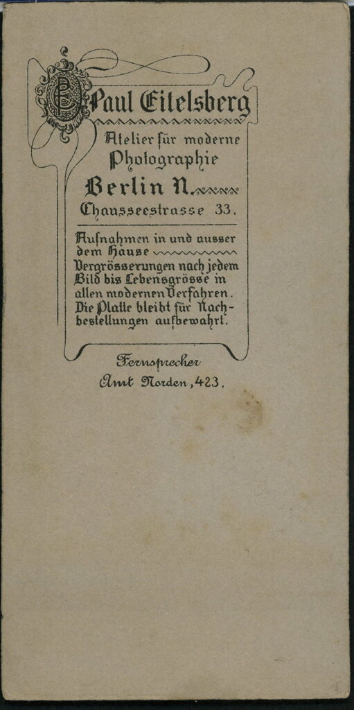 Paul Eitelsberg Chausseestraße 33, Berlin