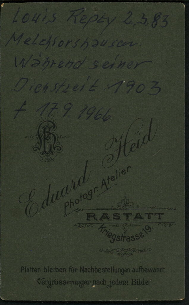 Eduard Heid Kriegstraße 19, Rastatt 1903