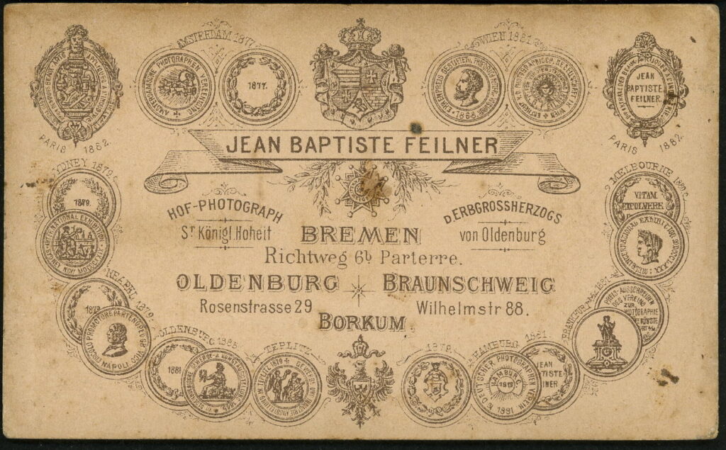 Jean Baptiste Feilner 
Mohaupt
Richtweg 6b, Bremen Rosenstraße 29, Oldenburg Wilhelmstraße 88, Braunschweig Borkum