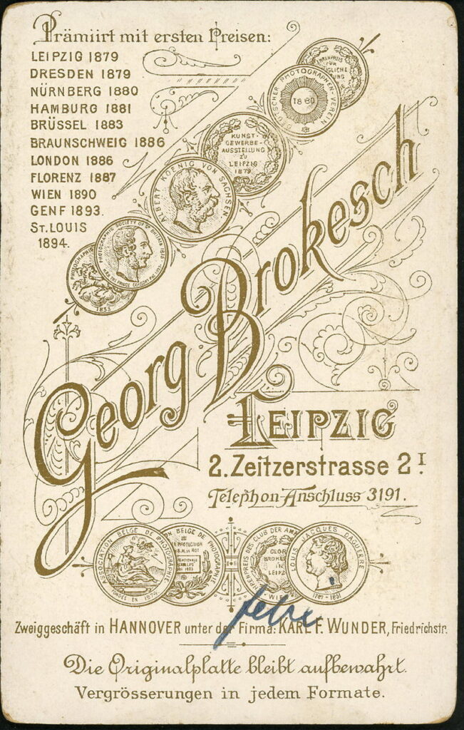 Georg Brokesch Zeitzerstraße 2, Leipzig (Karl F. Wunder, Friedrichstraße, Hannover)
