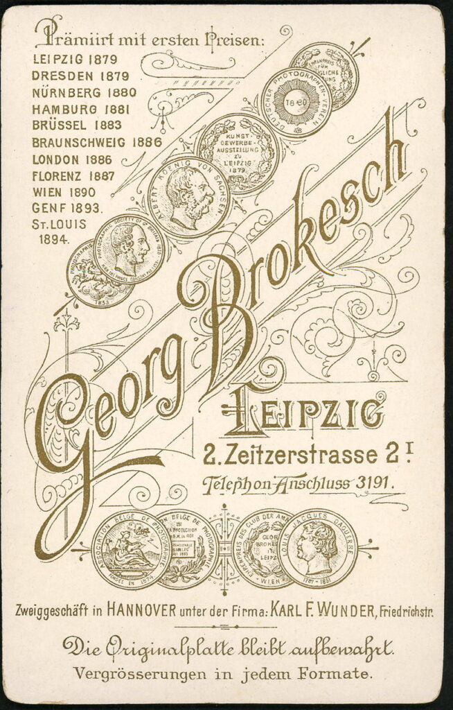 Georg Brokesch Zeitzerstraße 2, Leipzig (Karl F. Wunder, Friedrichstraße, Hannover)