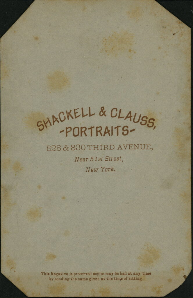 Shackell & Clauss 828 & 830 Third Avenue, New York