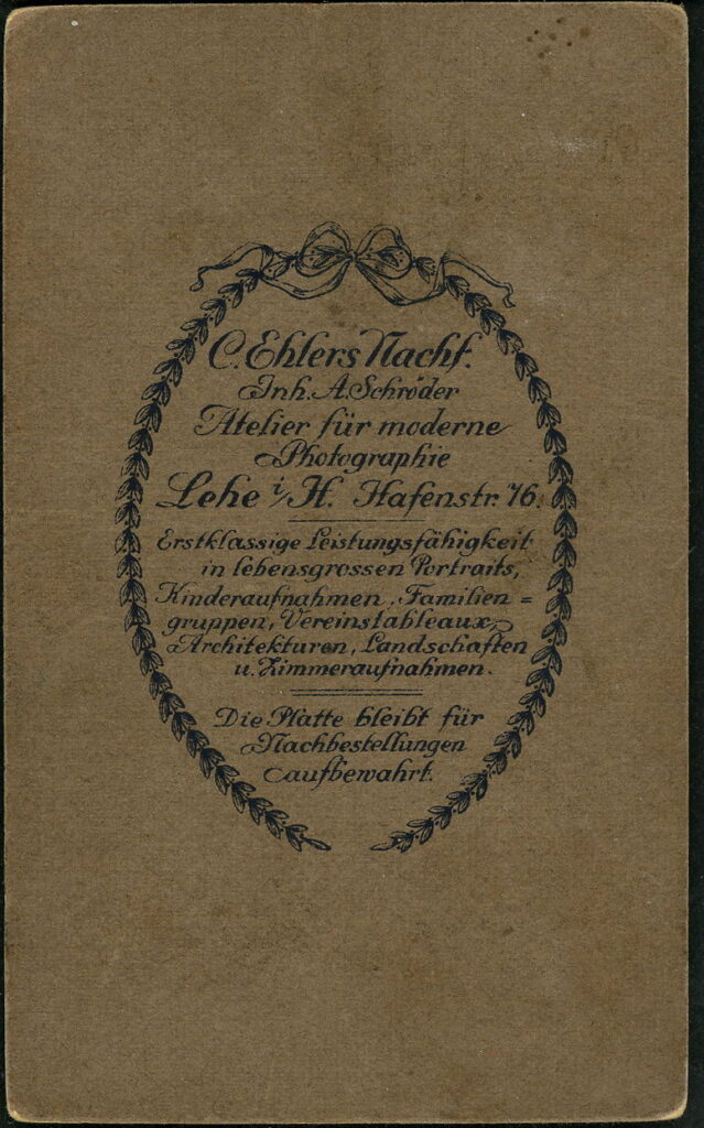 C. Ehlers A. Schröder Hafenstraße 76, Lehe i. H.