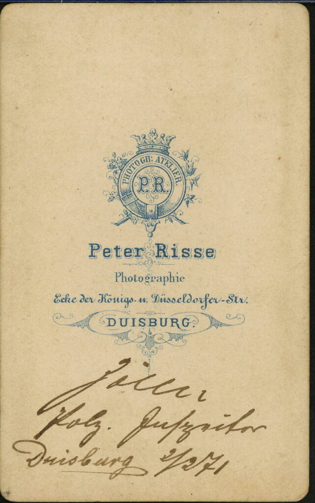 Peter Risse Ecke der Königs- u. Düsseldorfer-Straße, Duisburg 1871