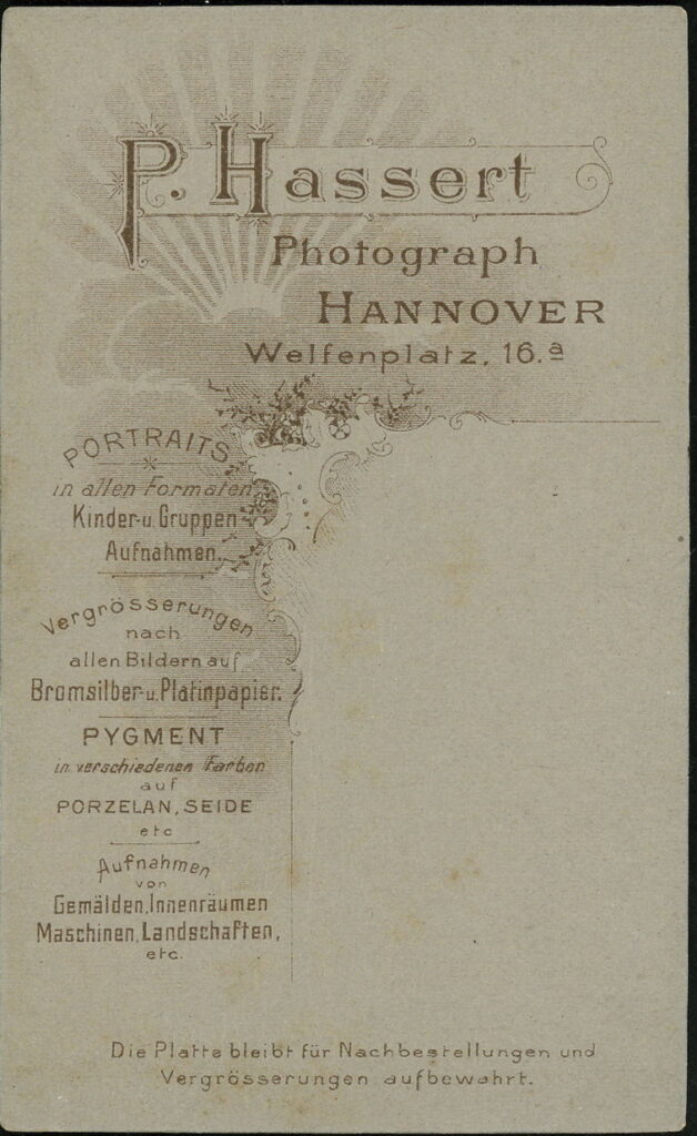 P. Hassert, Welfenplatz 16a, Hannover