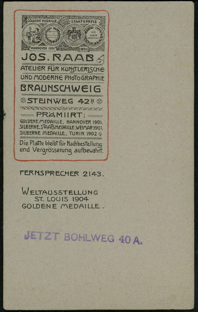 Jos. Raab, Steinweg 42, Braunschweig Bohlweg 40a, Braunschweig