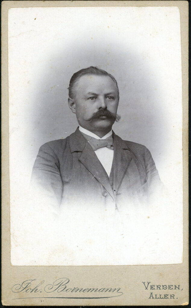 A monochrome photographic portrait from between 1865 and the 1920s taken by Joh. Bornemann, Verden