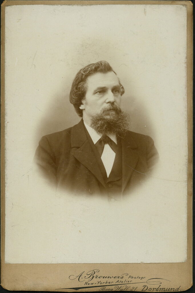 A monochrome photographic portrait from between 1865 and the 1920s taken by A. Brouwers, Burg Wall 21, Dortmund