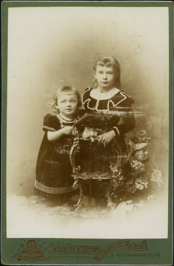 A monochrome photographic portrait from between 1865 and the 1920s taken by Wilhelm Stein, Chaussee-Straße 66, Berlin