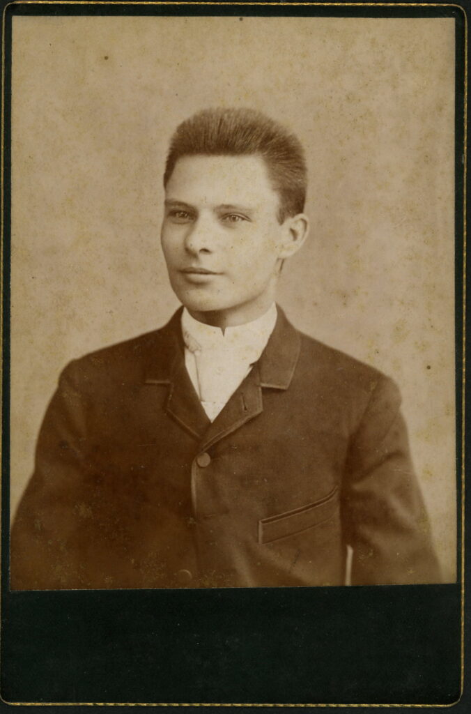 A monochrome photographic portrait from between 1865 and the 1920s taken by Bernard T. Biffar, formerly at 516 Broadway, Brooklyn, NY, now 652 Broadway, Brooklyn, NY